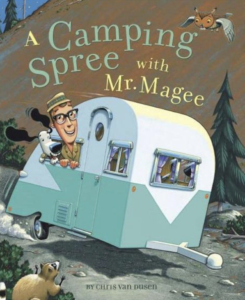 Image shows the cover of the book with a man looking out the window of a camper