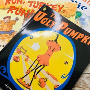 photo shows some Thanksgiving books