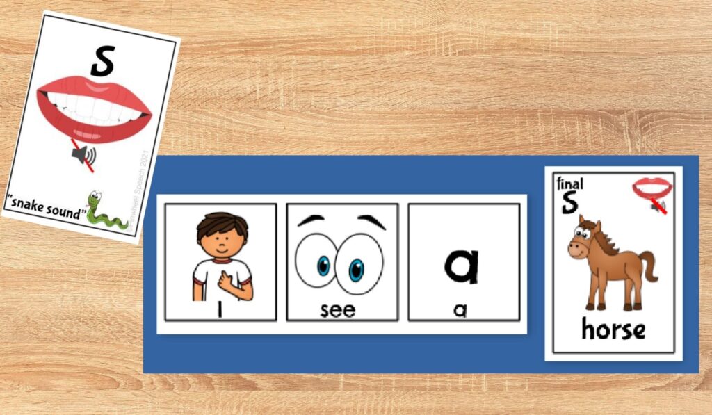 A carrier phrase to practice S words in sentences